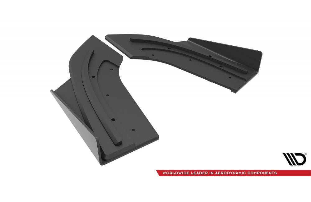 Street Pro Rear Side Splitters + Flaps Mazda 3 MPS Mk1 US-Spec Version - Black + Gloss Flaps