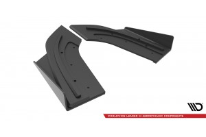 Street Pro Rear Side Splitters + Flaps Mazda 3 MPS Mk1 US-Spec Version - Black + Gloss Flaps