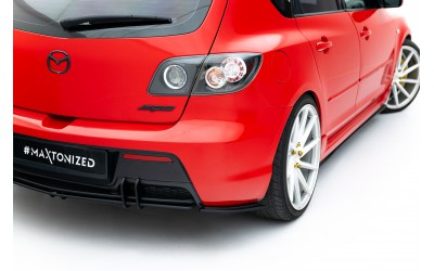 Street Pro Rear Side Splitters Mazda 3 MPS Mk1 EU Version - Black