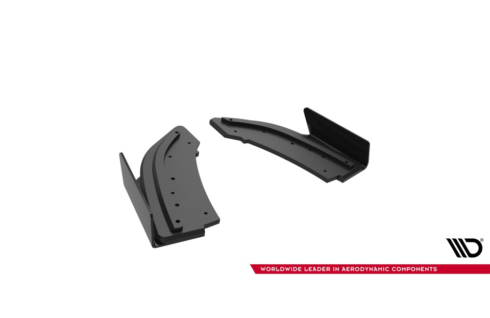 Street Pro Rear Side Splitters + Flaps Mazda 3 MPS Mk1 EU Version - Black + Gloss Flaps