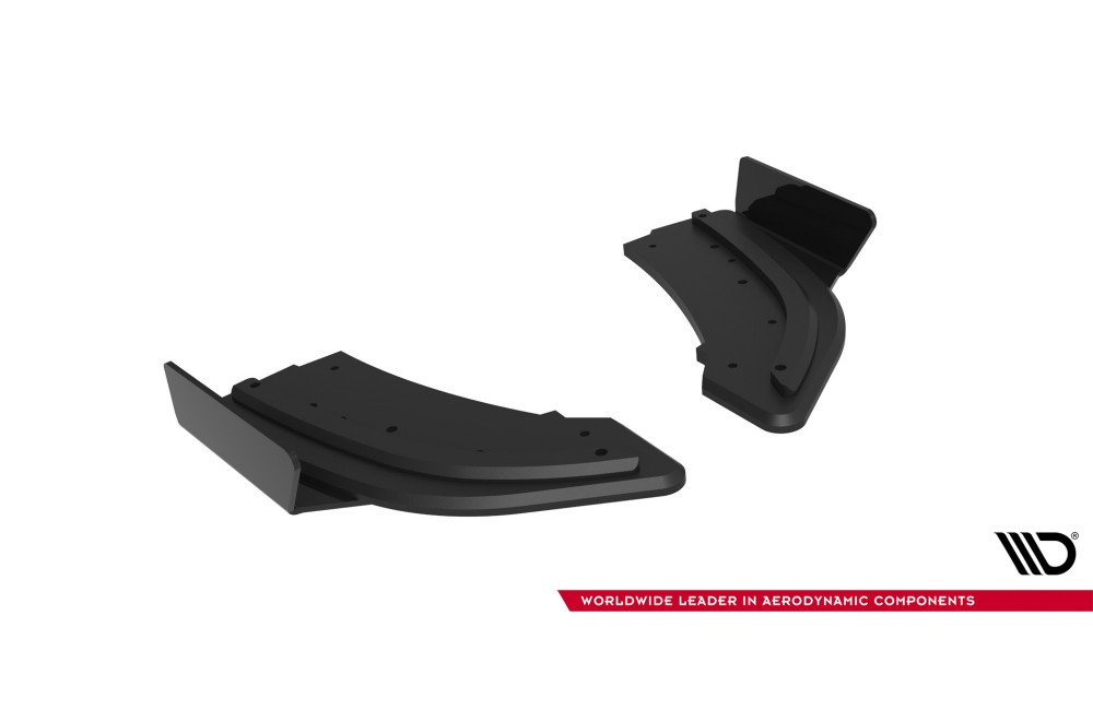 Street Pro Rear Side Splitters + Flaps Mazda 3 MPS Mk1 EU Version - Black + Gloss Flaps