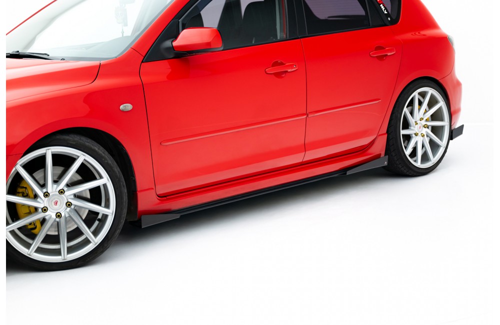 Street Pro Side Skirts Diffusers + Flaps Mazda 3 MPS Mk1 - Black + Gloss Flaps Street Pro Side Skirts Diffusers + Flaps Mazda 3 MPS Mk1 - Black + Gloss Flaps