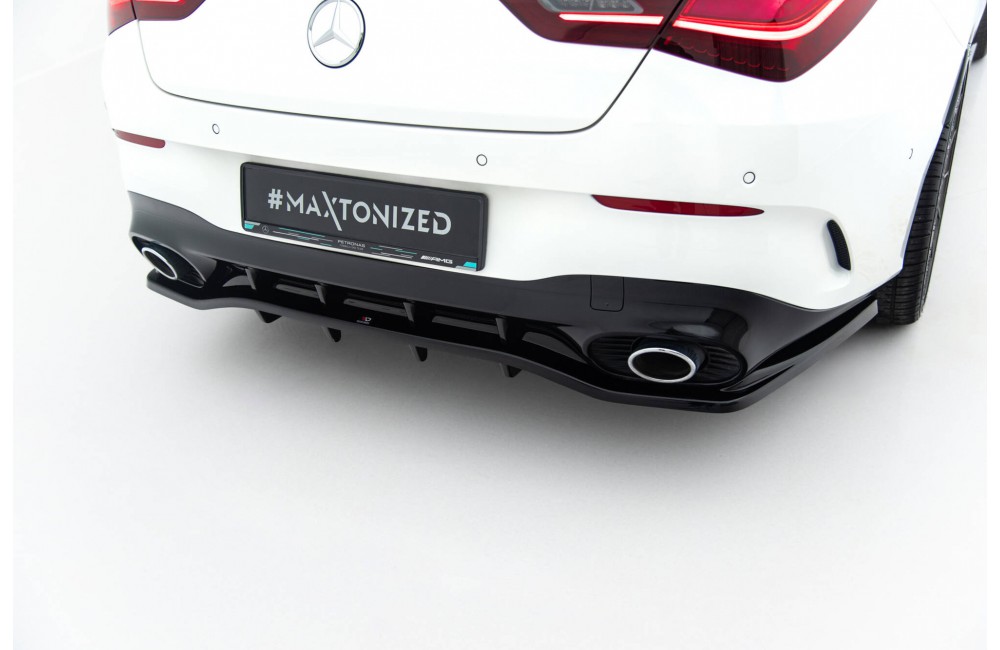 Rear Splitter (with vertical bars) Mercedes-AMG CLA 35  / 45  Coupe / Shooting Brake C118 Facelift / X118 Facelift