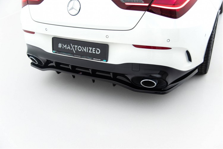 Πίσω Splitter (με κατακόρυφες ράβδους) Mercedes-AMG CLA 35  / 45 Coupe / Shooting Brake C118 Facelift / X118 Facelift