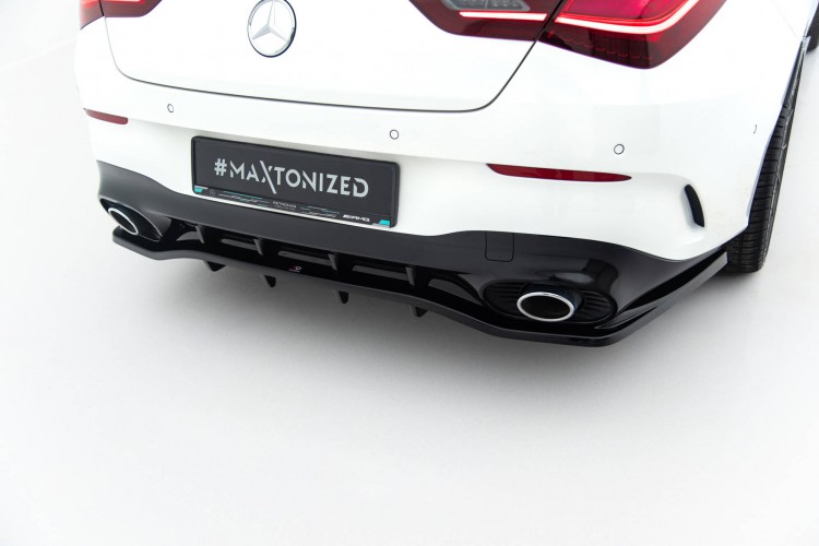 Πίσω Splitter (με κατακόρυφες ράβδους) Mercedes-AMG CLA 35  / 45 Coupe / Shooting Brake C118 Facelift / X118 Facelift