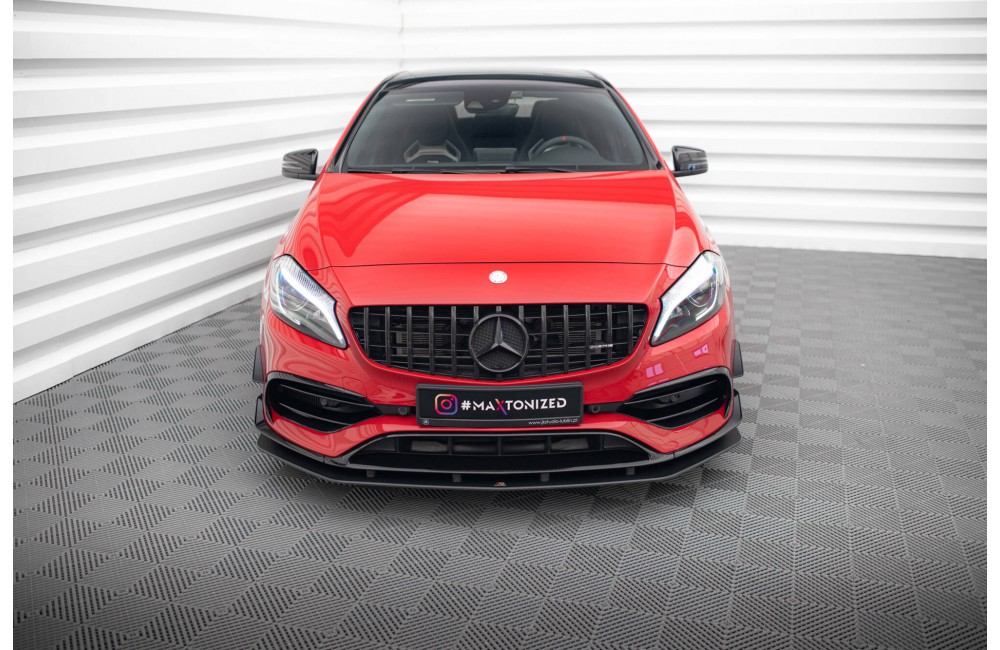 Street Pro Front Splitter Mercedes-Benz A 45 AMG Aero W176 Facelift - Black