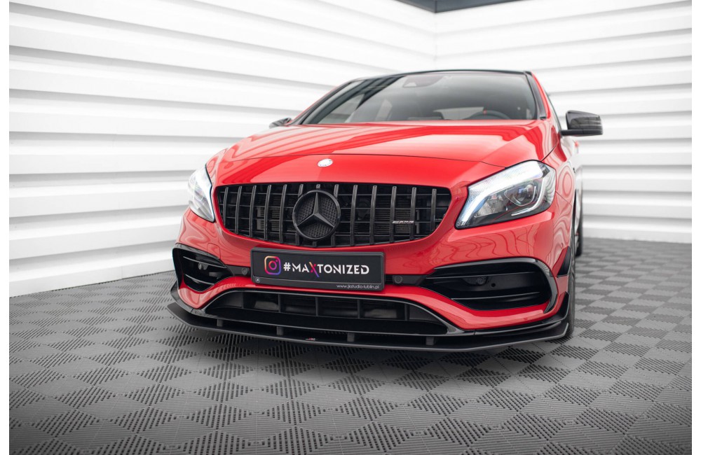 Street Pro Front Splitter Mercedes-Benz A 45 AMG Aero W176 Facelift - Black
