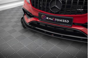 Street Pro Front Splitter + Flaps Mercedes-Benz A 45 AMG Aero W176 Facelift - Black + Gloss Flaps