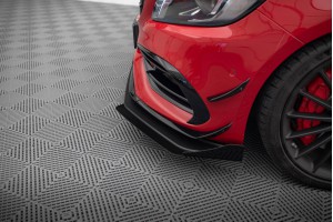 Street Pro Front Splitter + Flaps Mercedes-Benz A 45 AMG Aero W176 Facelift - Black + Gloss Flaps
