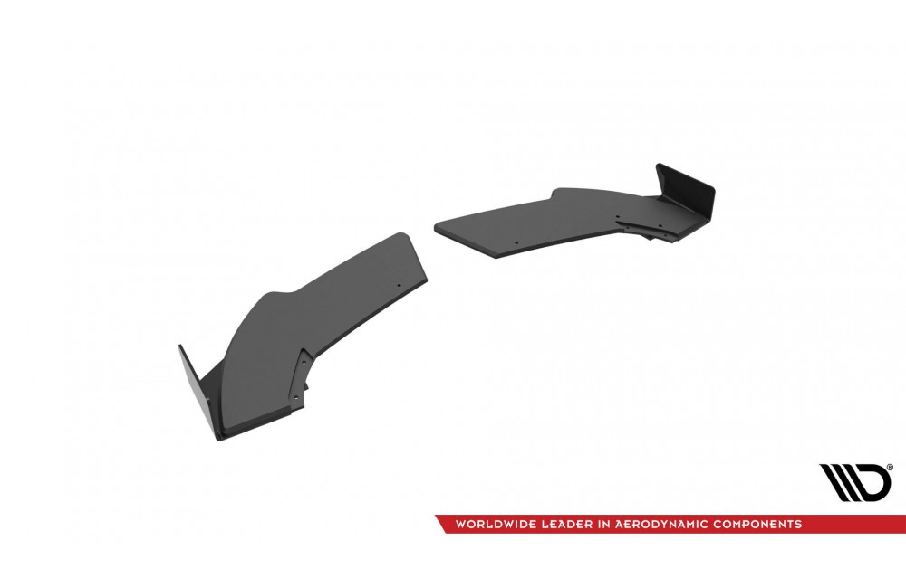 Street Pro Rear Side Splitters + Flaps Mercedes-Benz A 45 AMG W176 Facelift - Black + Gloss Flaps