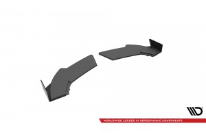 Street Pro Rear Side Splitters + Flaps Mercedes-Benz A 45 AMG W176 Facelift - Black + Gloss Flaps