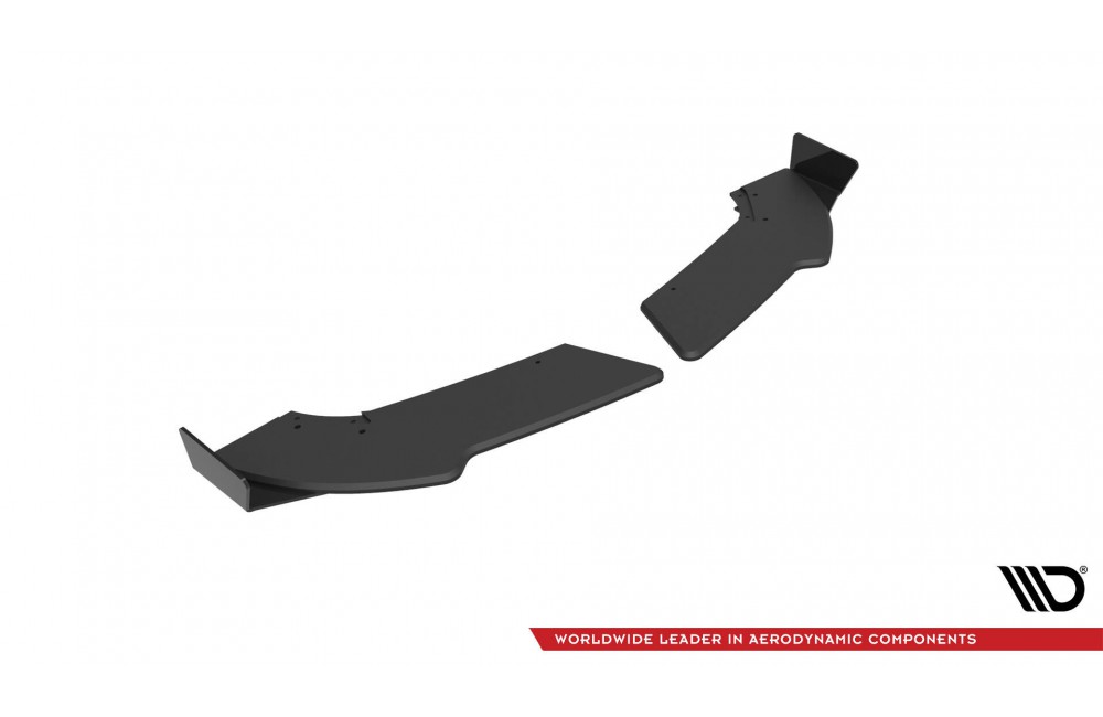 Street Pro Rear Side Splitters + Flaps Mercedes-Benz A 45 AMG W176 Facelift - Black + Gloss Flaps