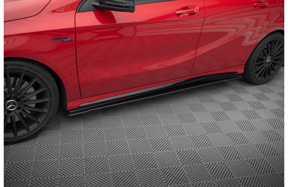Street Pro Side Skirts Diffusers Mercedes-Benz A 45 AMG W176 Facelift - Black Street Pro Side Skirts Diffusers Mercedes-Benz A 45 AMG W176 Facelift - Black
