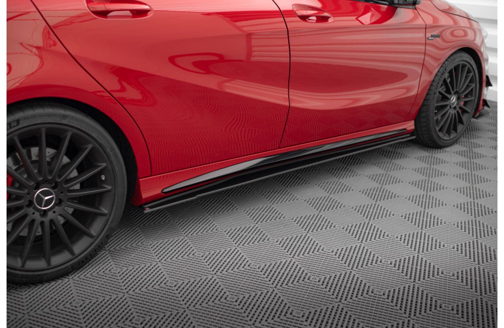 Street Pro Side Skirts Diffusers Mercedes-Benz A 45 AMG W176 Facelift - Black Street Pro Side Skirts Diffusers Mercedes-Benz A 45 AMG W176 Facelift - Black