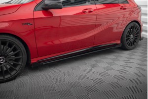Street Pro Side Skirts Diffusers + Flaps Mercedes-Benz A 45 AMG W176 Facelift - Black + Gloss Flaps Street Pro Side Skirts Diffusers + Flaps Mercedes-Benz A 45 AMG W176 Facelift - Black + Gloss Flaps