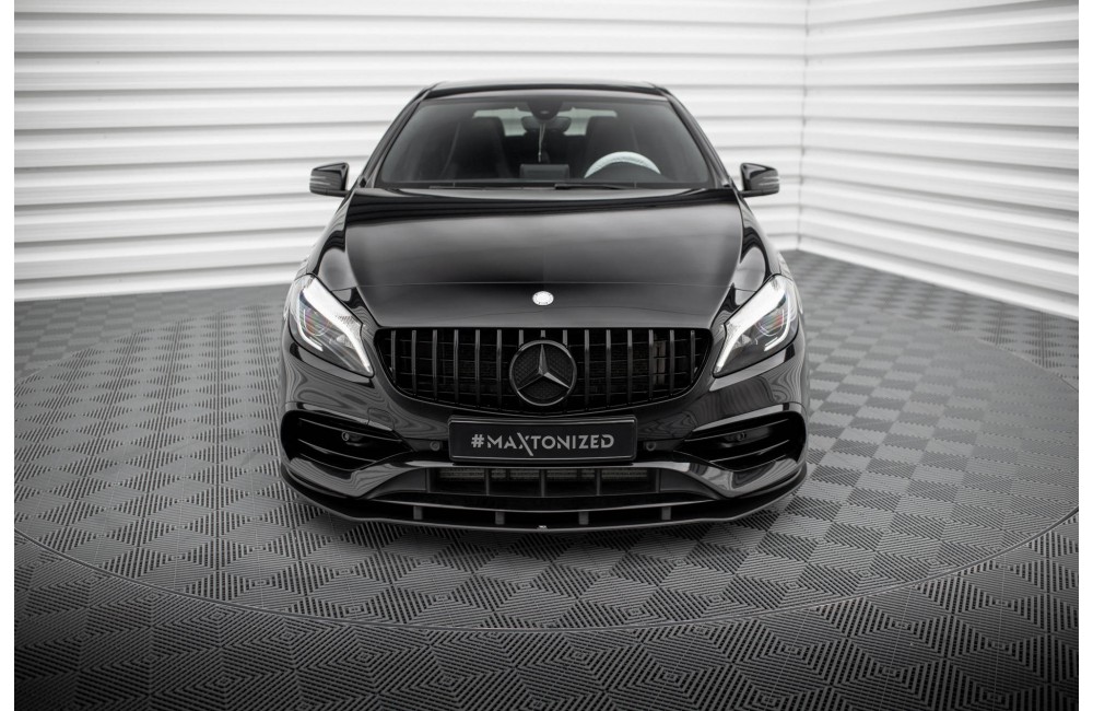 Street Pro Front Splitter Mercedes-Benz A AMG-Line W176 Facelift - Black