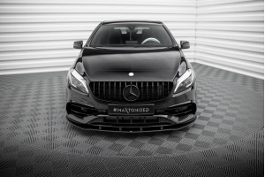 Street Pro Front Splitter Mercedes-Benz A AMG-Line W176 Facelift - Black