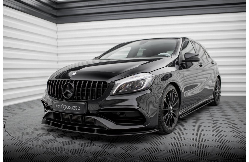 Street Pro Front Splitter Mercedes-Benz A AMG-Line W176 Facelift - Black