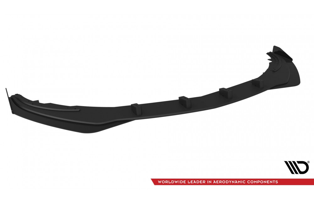 Street Pro Front Splitter + Flaps Mercedes-Benz A AMG-Line W176 Facelift - Black + Gloss Flaps