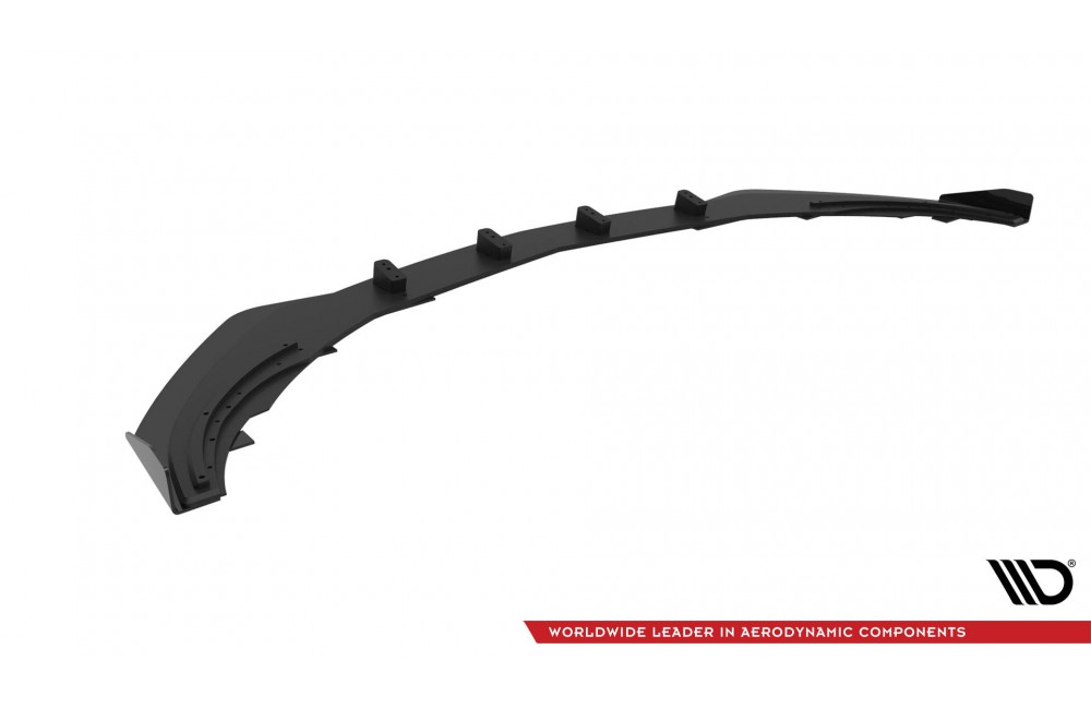 Street Pro Front Splitter + Flaps Mercedes-Benz A AMG-Line W176 Facelift - Black + Gloss Flaps