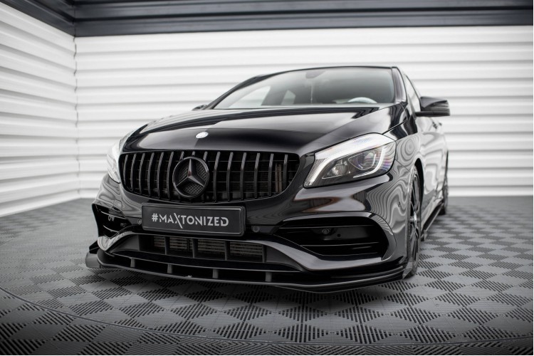 Street Pro Μπροστινός Splitter + Flaps Mercedes-Benz A AMG-Line W176 Facelift