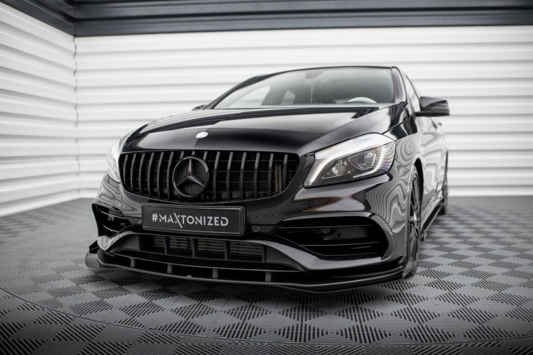 Street Pro Μπροστινός Splitter + Flaps Mercedes-Benz A AMG-Line W176 Facelift