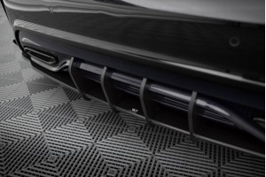 Street Pro Rear Side Splitters + Flaps Mercedes-Benz A AMG-Line W176 Facelift - Black + Gloss Flaps