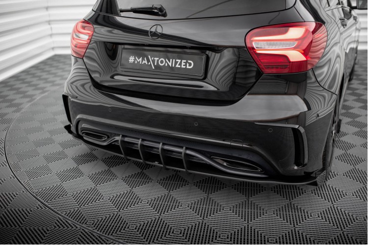 Street Pro Πίσω Πλευρικοί Splitters + Flaps Mercedes-Benz A AMG-Line W176 Facelift