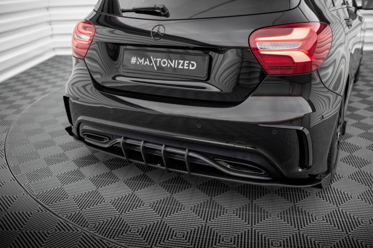 Street Pro Πίσω Πλευρικοί Splitters + Flaps Mercedes-Benz A AMG-Line W176 Facelift