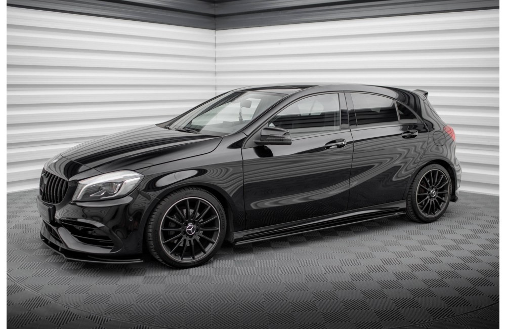 Street Pro Side Skirts Diffusers Mercedes-Benz A AMG-Line W176 Facelift - Black Street Pro Side Skirts Diffusers Mercedes-Benz A AMG-Line W176 Facelift - Black