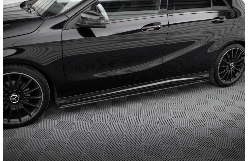 Street Pro Side Skirts Diffusers Mercedes-Benz A AMG-Line W176 Facelift - Black Street Pro Side Skirts Diffusers Mercedes-Benz A AMG-Line W176 Facelift - Black