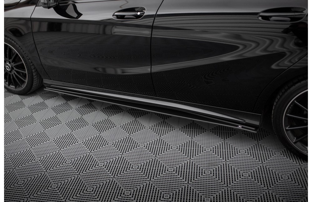 Street Pro Side Skirts Diffusers Mercedes-Benz A AMG-Line W176 Facelift - Black Street Pro Side Skirts Diffusers Mercedes-Benz A AMG-Line W176 Facelift - Black