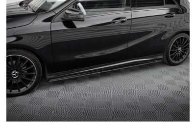 Street Pro Side Skirts Diffusers Mercedes-Benz A AMG-Line W176 Facelift - Black