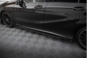Street Pro Side Skirts Diffusers + Flaps Mercedes-Benz A AMG-Line W176 Facelift - Black + Gloss Flaps Street Pro Side Skirts Diffusers + Flaps Mercedes-Benz A AMG-Line W176 Facelift - Black + Gloss Flaps