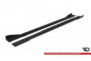 Street Pro Side Skirts Diffusers + Flaps Mercedes-Benz A AMG-Line W176 Facelift - Black + Gloss Flaps Street Pro Side Skirts Diffusers + Flaps Mercedes-Benz A AMG-Line W176 Facelift - Black + Gloss Flaps