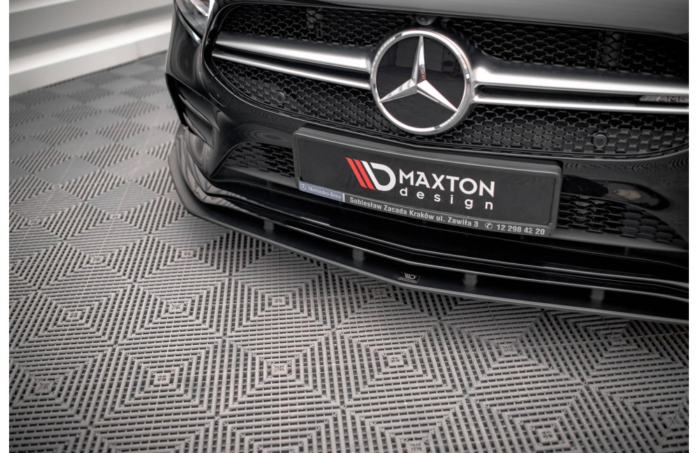Street Pro Front Splitter Mercedes A35 AMG / AMG-Line Aero Pack W177  - Black