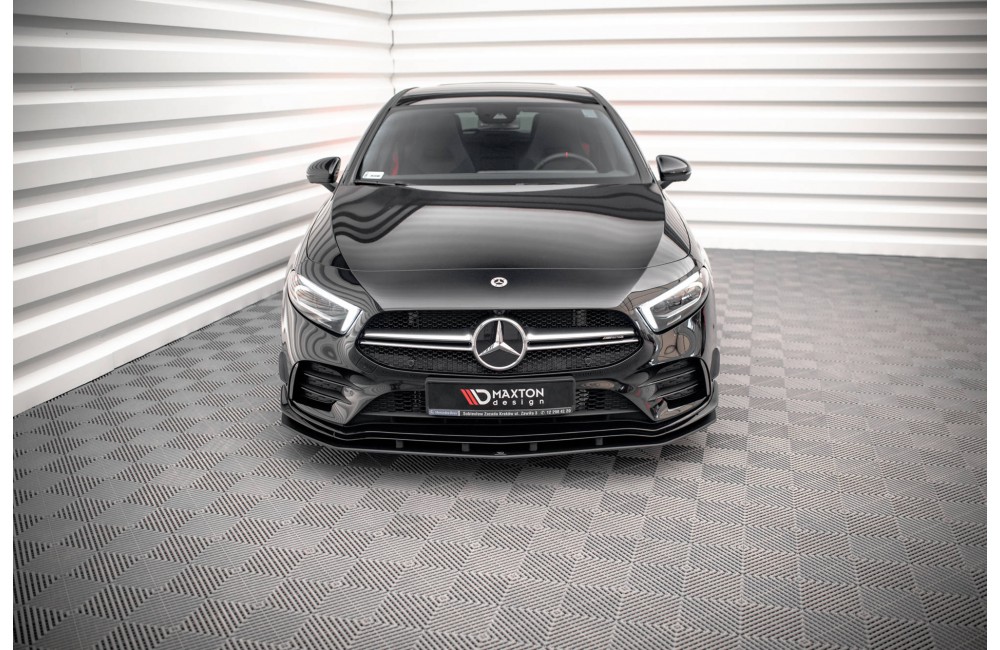 Street Pro Front Splitter Mercedes A35 AMG / AMG-Line Aero Pack W177  - Black