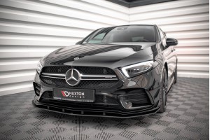 Street Pro Front Splitter Mercedes A35 AMG / AMG-Line Aero Pack W177  - Black