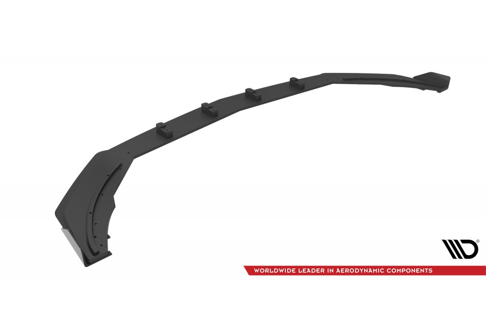 Street Pro Front Splitter + Flaps Mercedes A35 AMG / AMG-Line Aero Pack W177  - Black + Gloss Flaps
