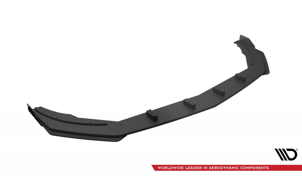 Street Pro Front Splitter + Flaps Mercedes A35 AMG / AMG-Line Aero Pack W177  - Black + Gloss Flaps