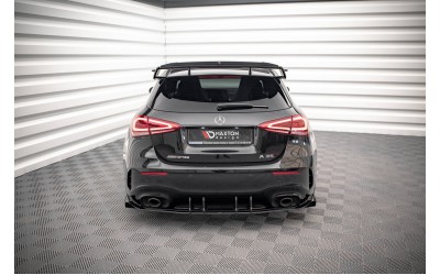 Street Pro Rear Valance + Flaps Mercedes A35 AMG Hatchback Aero Pack W177 - Black + Gloss Flaps    