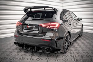 Street Pro Rear Valance + Flaps Mercedes A35 AMG Hatchback Aero Pack W177 - Black + Gloss Flaps Street Pro Rear Valance + Flaps Mercedes A35 AMG Hatchback Aero Pack W177 - Black + Gloss Flaps