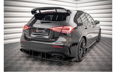Street Pro Rear Valance + Flaps Mercedes A35 AMG Hatchback Aero Pack W177 - Black + Gloss Flaps    