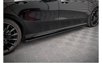 Street Pro Side Skirts Diffusers Mercedes A35 AMG / AMG-Line Aero Pack W177  - Black