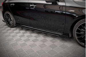Street Pro Side Skirts Diffusers + Flaps Mercedes A35 AMG / AMG-Line Aero Pack W177 - Black + Gloss Flaps Street Pro Side Skirts Diffusers + Flaps Mercedes A35 AMG / AMG-Line Aero Pack W177 - Black + Gloss Flaps