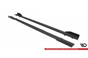 Street Pro Side Skirts Diffusers + Flaps Mercedes A35 AMG / AMG-Line Aero Pack W177 - Black + Gloss Flaps Street Pro Side Skirts Diffusers + Flaps Mercedes A35 AMG / AMG-Line Aero Pack W177 - Black + Gloss Flaps