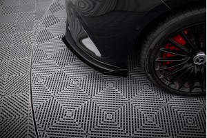 Street Pro Front Splitter + Flaps Mercedes-AMG A35 W177 Facelift - Black + Gloss Flaps