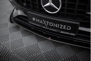 Street Pro Front Splitter + Flaps Mercedes-AMG A35 W177 Facelift - Black + Gloss Flaps