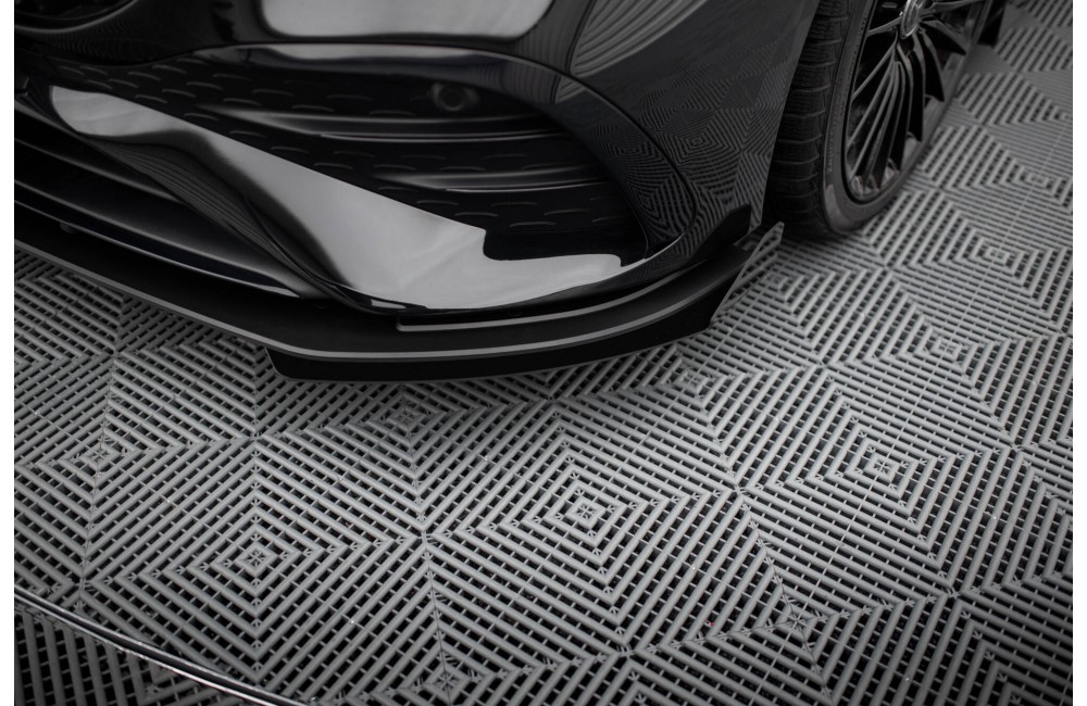 Street Pro Front Splitter + Flaps Mercedes-AMG A35 W177 Facelift - Black + Gloss Flaps