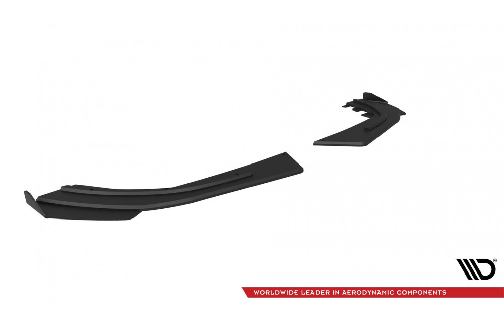 Street Pro Rear Side Splitters + Flaps Mercedes-AMG A35 Hatchback W177 - Black + Gloss Flaps